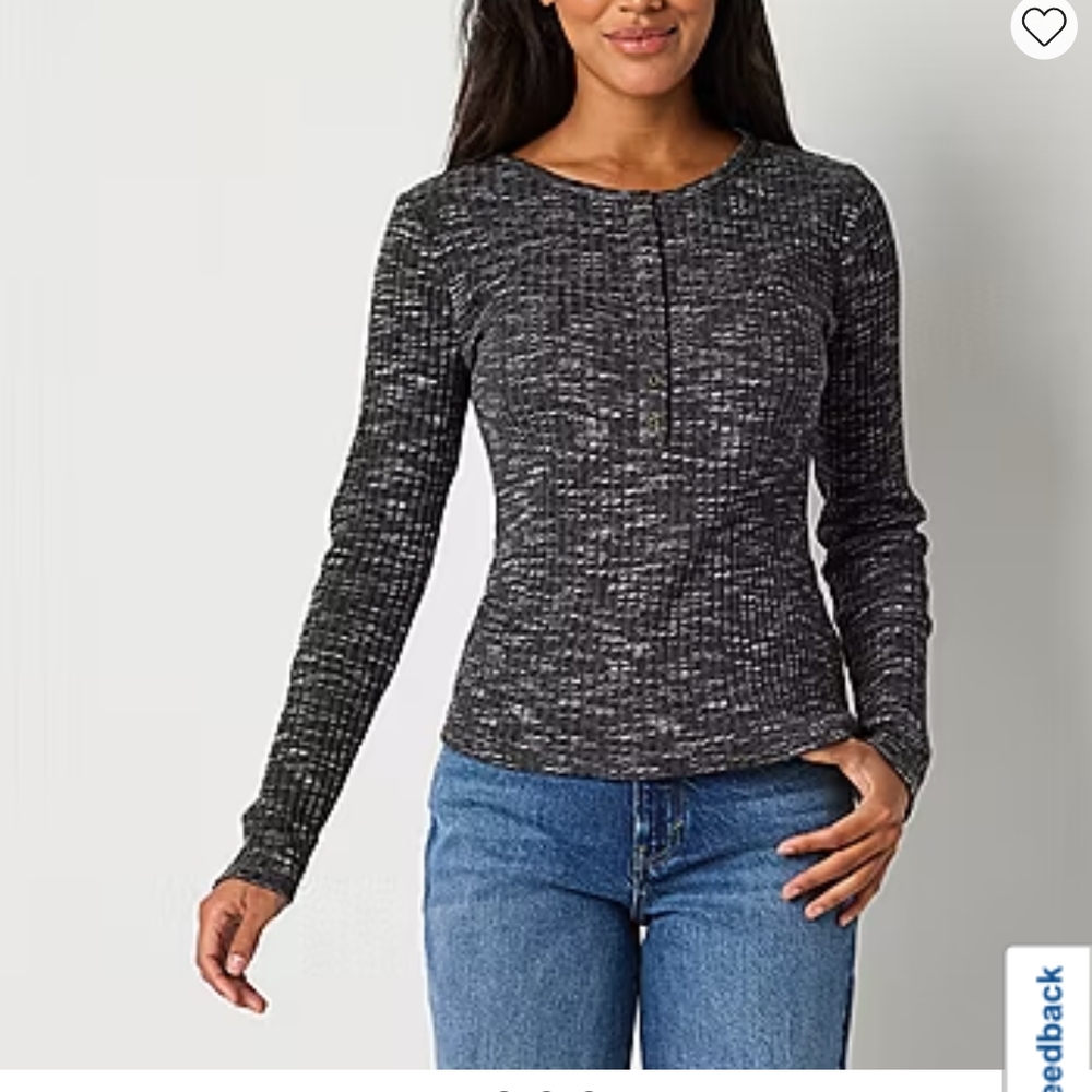 a.n.a Women's Black Long Sleeve Top - XL